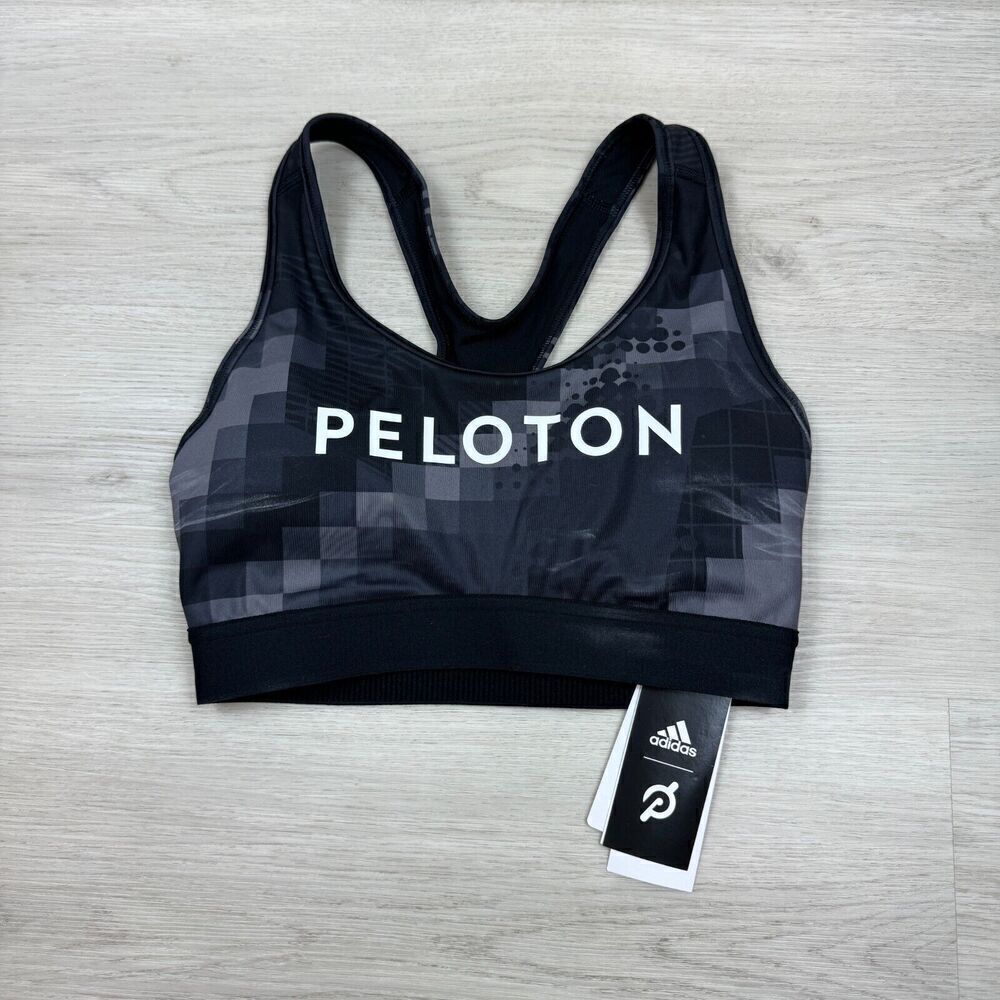 adidas x Peloton Sports Bra Size Small Black Digi Motion HEAT.RDY HE0597